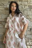 Mika Flower & Stripe Duster Shirt Pink